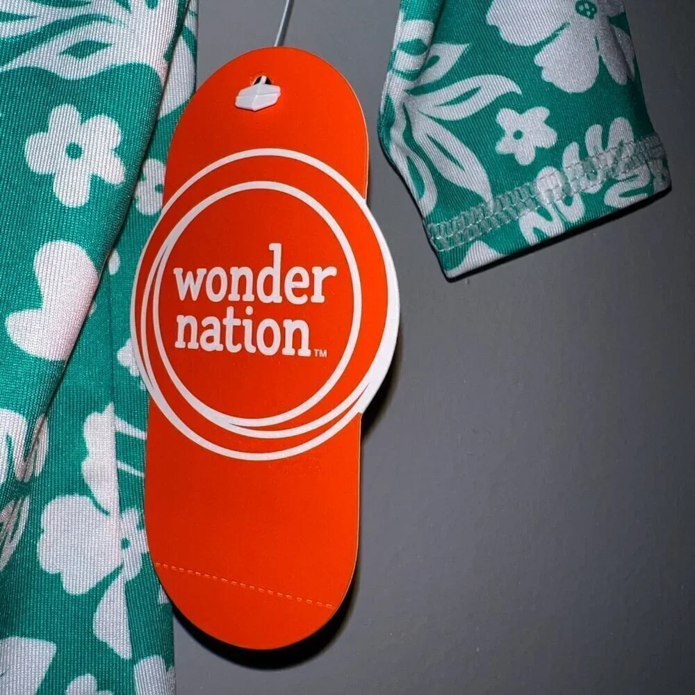 NWT Wonder Nation Baby Zip Rashie Hibiscus Size 0-3M